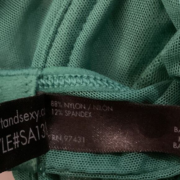 Smart & Sexy Sheer Mesh Underwire Bra 36C Aventurine Green - Picture 3 of 5